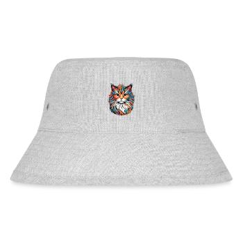 Bunte Katze - Stanley/Stella recycelter Bucket Hat - Grau meliert - Vorne