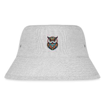 Colorful Owl - Stanley/Stella Recycled Bucket Hat - heather grey - Front