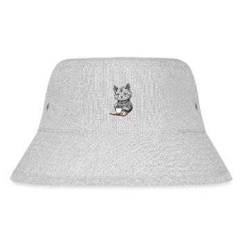 Cat Café - Stanley/Stella Recycled Bucket Hat - heather grey - Front