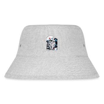Skelett Paar - Stanley/Stella recycelter Bucket Hat - Grau meliert - Vorne
