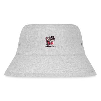Valentine Cat Couple Katzen Pärchen - Stanley/Stella recycelter Bucket Hat - Grau meliert - Vorne