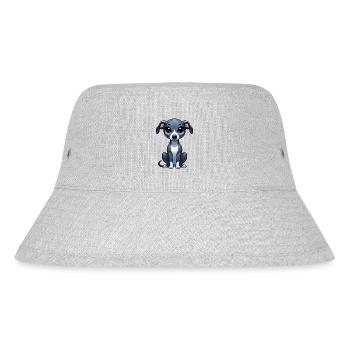 Digital illustration of cute Whippet - Stanley/Stella Recycled Bucket Hat - heather grey - Front