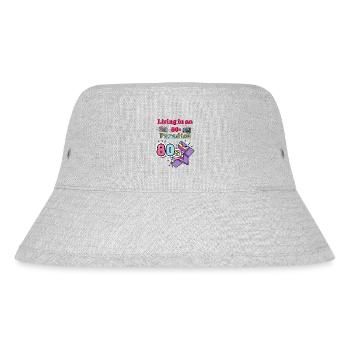 Wohnen in einem Paradies der 80er Jahre - Stanley/Stella recycelter Bucket Hat - Grau meliert - Vorne