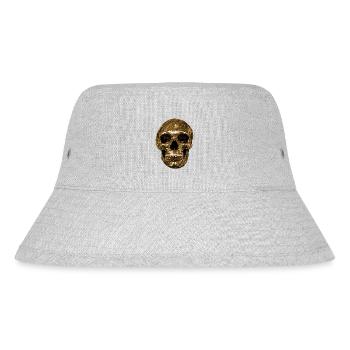 Tête de mort, métallique, paillettes, rivets, or - Bob recyclé Stanley/Stella - gris chiné - Devant