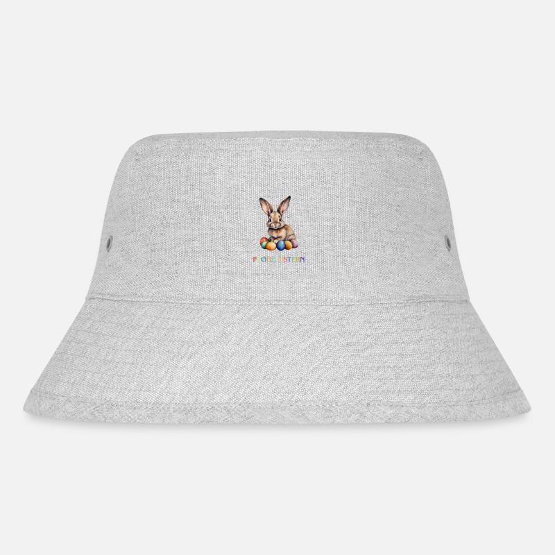 Frohe Ostern - Stanley/Stella recycelter Bucket Hat - Grau meliert