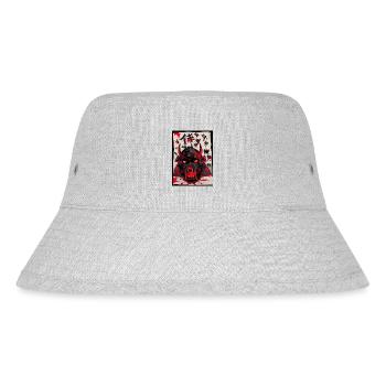 Oni Mask Inferno Demonic Tee - Stanley/Stella Recycled Bucket Hat - heather grey - Front