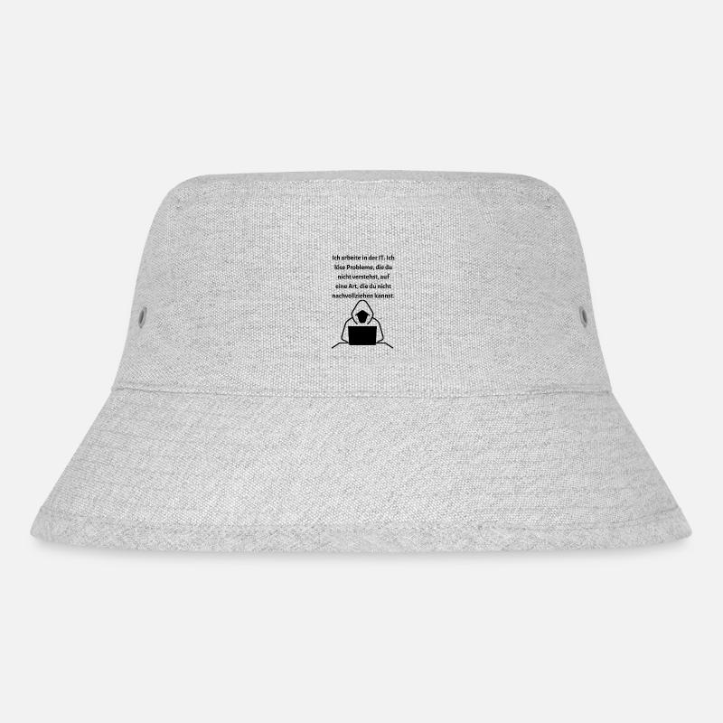 Ich arbeite in der IT Ich löse Probleme... - Stanley/Stella recycelter Bucket Hat - Grau meliert