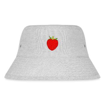Erdbeere - Stanley/Stella recycelter Bucket Hat - Grau meliert - Vorne