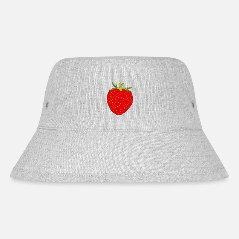 Strawberry - Stanley/Stella Recycled Bucket Hat - heather grey