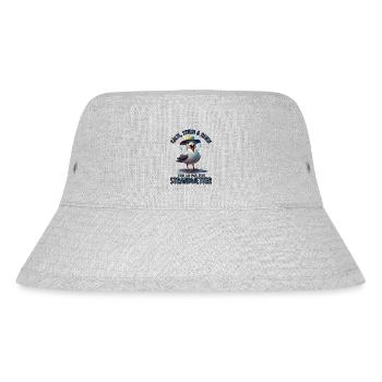 Kälte, Sturm & Regen-Strandwetter-witzige Möwe - Stanley/Stella recycelter Bucket Hat - Grau meliert - Vorne