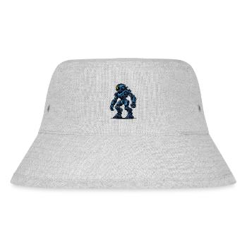 kleiner süsser kampfroboter blau gelb - Stanley/Stella recycelter Bucket Hat - Grau meliert - Vorne