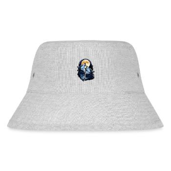 Wölfe bei Vollmond - Stanley/Stella recycelter Bucket Hat - Grau meliert - Vorne