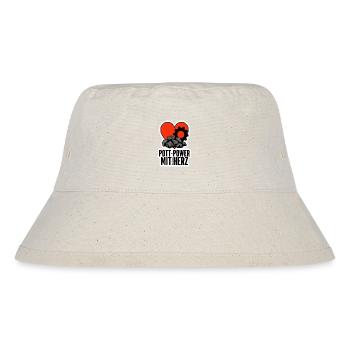 Pott Power mit Herz - Stanley/Stella recycelter Bucket Hat - Naturweiß - Vorne