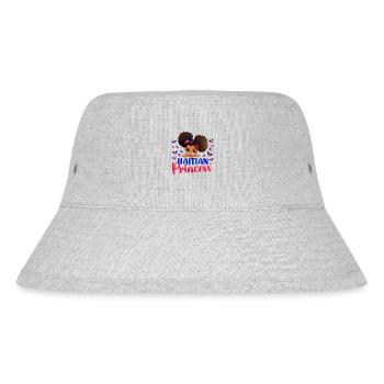 Haitianische Prinzessin Haiti Flagge Melanin für Schwarzes Mädchen - Stanley/Stella recycelter Bucket Hat - Grau meliert - Vorne