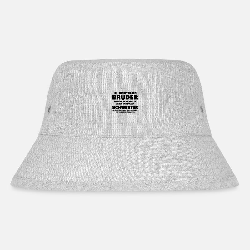 Ich bin stolzer Bruder einer tollen Schwester - Stanley/Stella recycelter Bucket Hat - Grau meliert