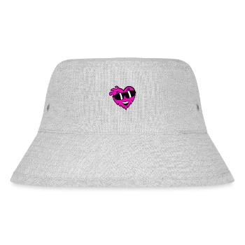 Cool heart with sunglasses Valentine's Day - Stanley/Stella Recycled Bucket Hat - heather grey - Front