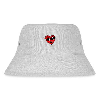 Cool heart with sunglasses Valentine's Day - Stanley/Stella Recycled Bucket Hat - heather grey - Front