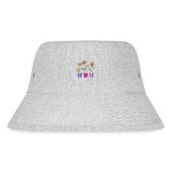 Blumen - Stanley/Stella recycelter Bucket Hat - Grau meliert - Vorne