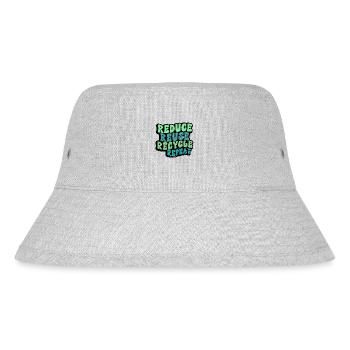 Wiederverwendung reduzieren Wiederverwendung Wiederverwendung wiederholen - Retten Sie die Erde - Stanley/Stella recycelter Bucket Hat - Grau meliert - Vorne