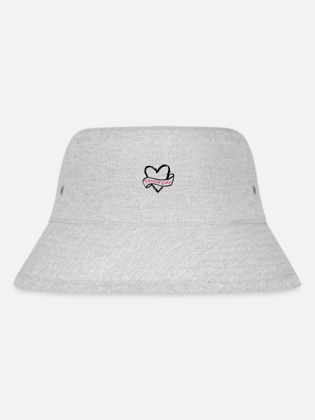 Tough Girl Heart pink - Stanley/Stella recycelter Bucket Hat - Grau meliert