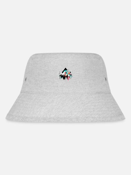 Urbane Geometrie - Stanley/Stella recycelter Bucket Hat - Grau meliert