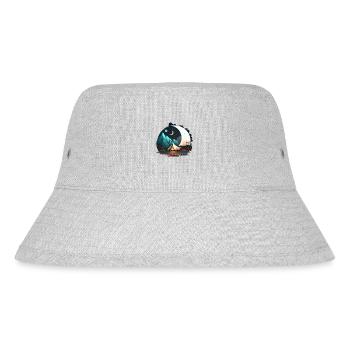 Zelt im Mondschein, Berge, Camping - Stanley/Stella recycelter Bucket Hat - Grau meliert - Vorne