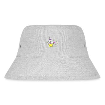 Lustiges rosa Einhorrn reitet auf einem Stern - Stanley/Stella recycelter Bucket Hat - Grau meliert - Vorne