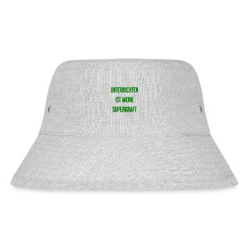 Unterrichten - Meine Superkraft! - Stanley/Stella recycelter Bucket Hat - Grau meliert - Vorne