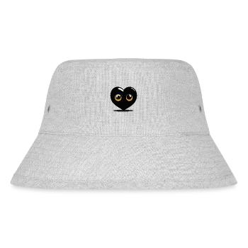 Black cartoon heart - Stanley/Stella Recycled Bucket Hat - heather grey - Front