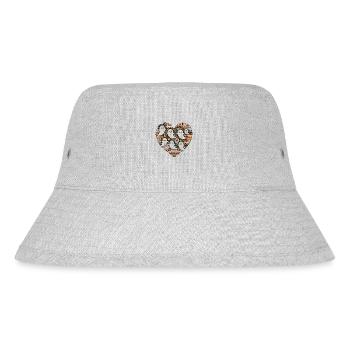 Boho Ghost Heart T-Shirt - Stanley/Stella recycelter Bucket Hat - Grau meliert - Vorne