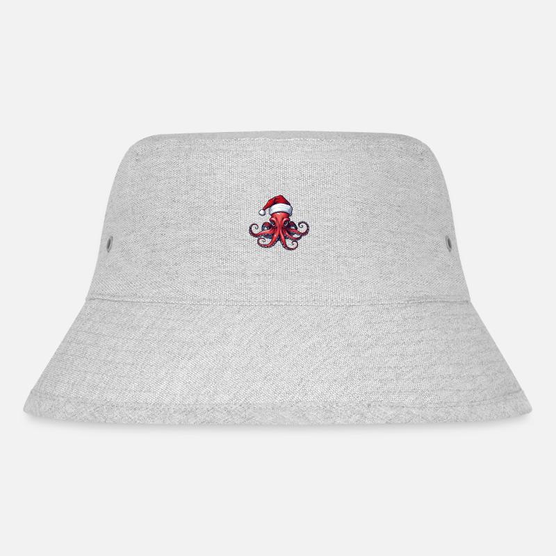 Oktopus Krake Weihnachten Tier - Stanley/Stella recycelter Bucket Hat - Grau meliert