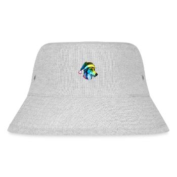 Greyhound Dog Head Christmas Portrait Multicolored - Stanley/Stella Recycled Bucket Hat - heather grey - Front