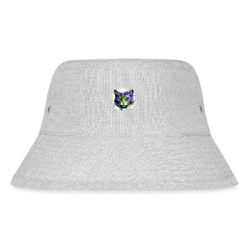 Katze Kopf Porträt Bunt - Stanley/Stella recycelter Bucket Hat - Grau meliert - Vorne