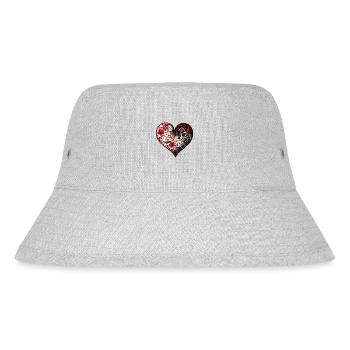 Valentine Heart Herz - Stanley/Stella recycelter Bucket Hat - Grau meliert - Vorne