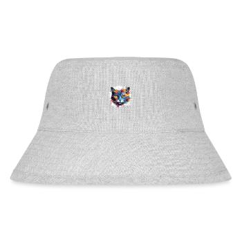 Cat Pop Art Head - Stanley/Stella Recycled Bucket Hat - heather grey - Front