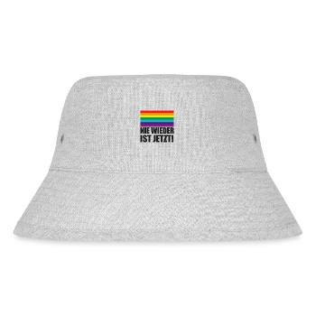Nie Wieder Ist Jetzt Spruch Schriftzug - Stanley/Stella recycelter Bucket Hat - Grau meliert - Vorne