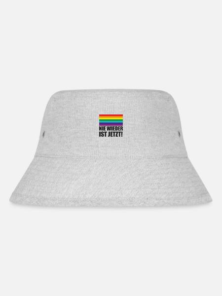 Nie Wieder Ist Jetzt Spruch Schriftzug - Stanley/Stella recycelter Bucket Hat - Grau meliert