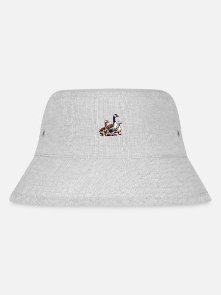 Gänse-Familie - Stanley/Stella recycelter Bucket Hat - Grau meliert