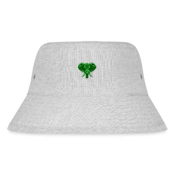 Tier Elefant Grün - Stanley/Stella recycelter Bucket Hat - Grau meliert - Vorne