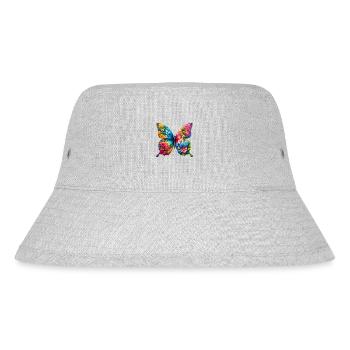 Bunter Schmetterling, von der Natur inspirierte Sommerstimmungen - Stanley/Stella recycelter Bucket Hat - Grau meliert - Vorne