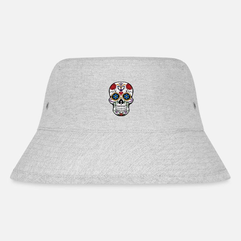 Skull - Stanley/Stella recycelter Bucket Hat - Grau meliert