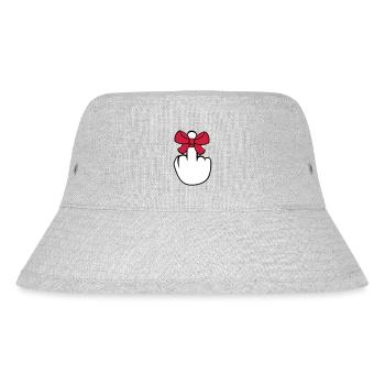 wichser mittelfinger zeigen beleidigen fick dich f - Stanley/Stella recycelter Bucket Hat - Grau meliert - Vorne