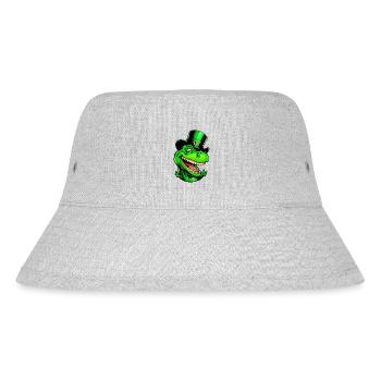 Lustiger St Patricks Day Dinosaurier mit Zylinder - Stanley/Stella recycelter Bucket Hat - Grau meliert - Vorne