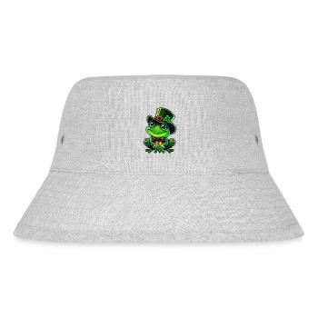Grenouille joyeuse avec chapeau haut de forme de la Saint-Patrick - Bob recyclé Stanley/Stella - gris chiné - Devant