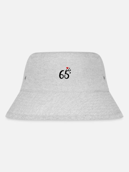 65th birthday anniversary hearts 65 - Stanley/Stella Recycled Bucket Hat - heather grey