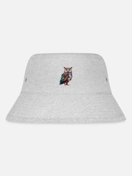 Magnifique hibou polygonal – Art des oiseaux - Bob recyclé Stanley/Stella - gris chiné