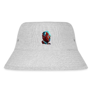 Joe Biden Low Polygon Rot Blau Grafikdesign - Stanley/Stella recycelter Bucket Hat - Grau meliert - Vorne