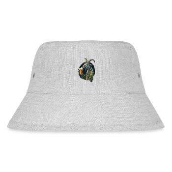 Funny buck with beer - Stanley/Stella Recycled Bucket Hat - heather grey - Front