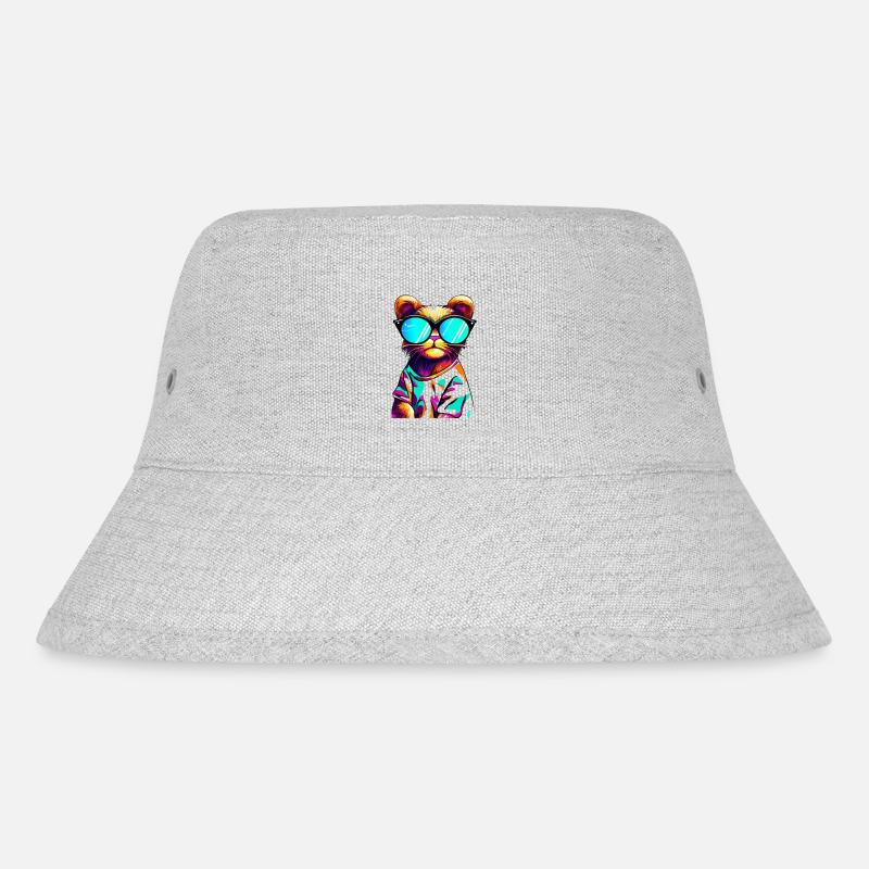 Cool Cat - Stanley/Stella Recycled Bucket Hat - heather grey
