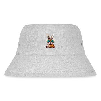 Ilko der Hase - Stanley/Stella recycelter Bucket Hat - Grau meliert - Vorne